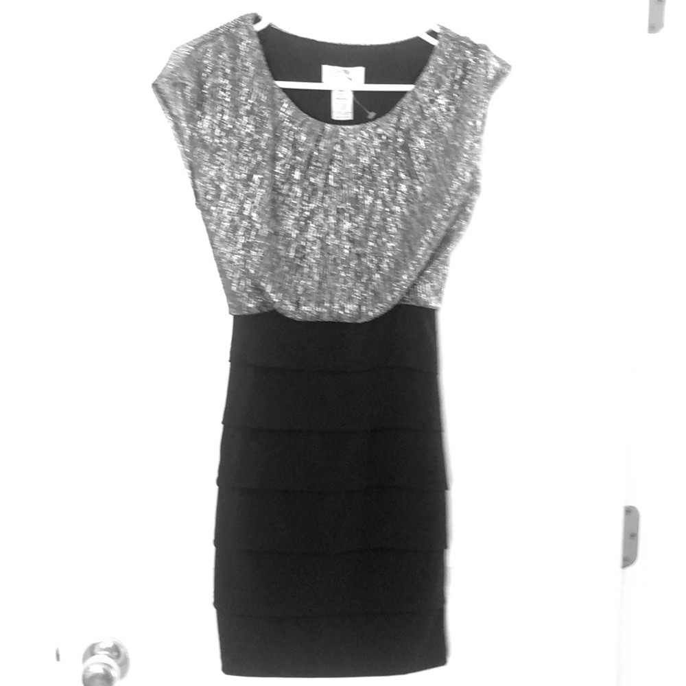 Dress; black and silver